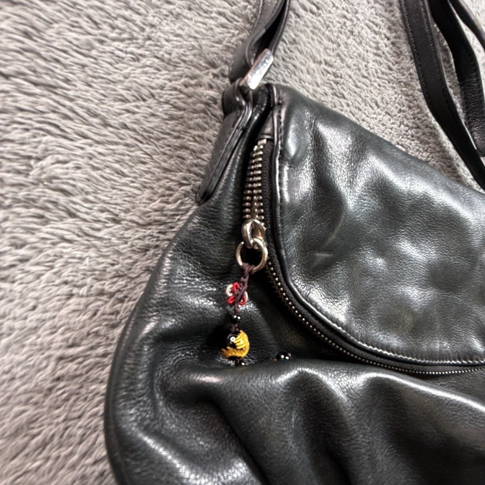Margot Anthropologie Black Leather Crossbody Foldover Purse Bag Adjustable - Picture 7 of 10